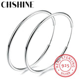 925 Silver Hoop Earrings Piercing Round Circle Loop in Box