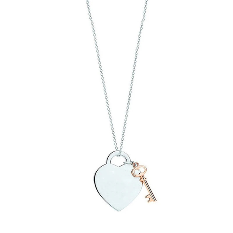 925 Silver Green Pink Enamel Heart Pendant Necklace - Original Holiday Gift