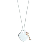 925 Silver Green Pink Enamel Heart Pendant Necklace - Original Holiday Gift