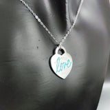 925 Silver Green Pink Enamel Heart Pendant Necklace - Original Holiday Gift