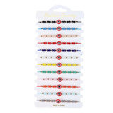 12pcs Eyes Charms Bracelets Set Crystal Bead Anklets Wristband Girl Jewelry
