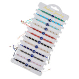 12pcs Eyes Charms Bracelets Set Crystal Bead Anklets Wristband Girl Jewelry