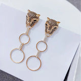 Leopard Animal Earrings S925 Silver Post