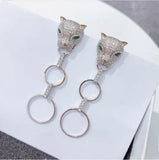 Leopard Animal Earrings S925 Silver Post