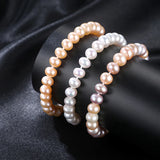 Baroque Pearls Beads Bracelet Round Natural Freshwater Pearls Men Jewelry