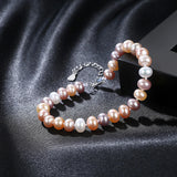 Baroque Pearls Beads Bracelet Round Natural Freshwater Pearls Men Jewelry