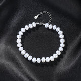Baroque Pearls Beads Bracelet Round Natural Freshwater Pearls Men Jewelry