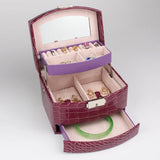 3-Layer Jewelry Box Makeup Organizer w/ Mirror Storage Container