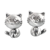 Punk Cat Silver Stud Earrings for Women Girls Teen Party Jewelry