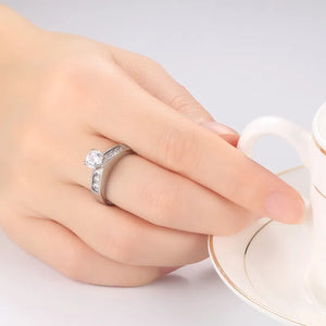 CZ Stone Promise Ring for Women Bridal Jewelry