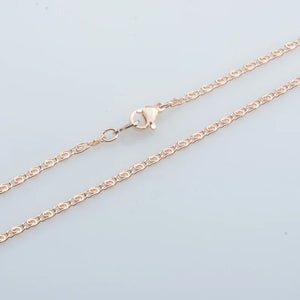 Women's 585 Rose Small 2mm Snail Link Chains Necklace