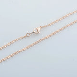 Women's 585 Rose Small 2mm Snail Link Chains Necklace