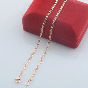 Women's 585 Rose Small 2mm Snail Link Chains Necklace