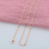 Women's 585 Rose Small 2mm Snail Link Chains Necklace