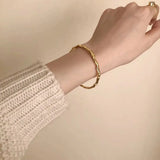 Geometric 925 Silver Bangle for Women
