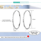 Sterling Silver Big Circle Hoop Earrings European American Lozenge Show Jewelry