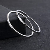 Sterling Silver Big Circle Hoop Earrings European American Lozenge Show Jewelry