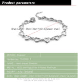 925 Silver Heart-shaped Bracelet for Women, Fine Jewelry Gift