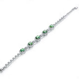Sterling Silver Olive Green Spinel Bracelet Pave Setting