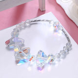 925 Silver Bracelet with Irregular Crystals Charm for Women