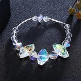 925 Silver Bracelet with Irregular Crystals Charm for Women