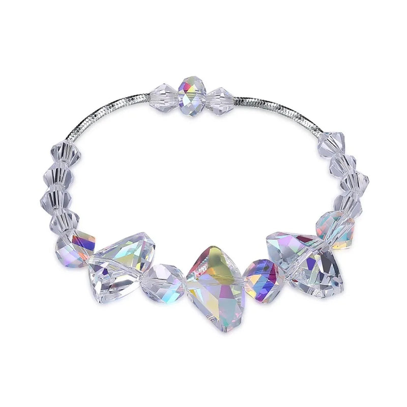 925 Silver Bracelet with Irregular Crystals Charm for Women