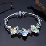 925 Silver Bracelet with Irregular Crystals Charm for Women