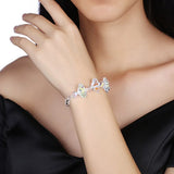 925 Silver Bracelet with Irregular Crystals Charm for Women