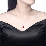 925 Silver Crystal Pendant Necklace Colorful Zircon Lock Charm