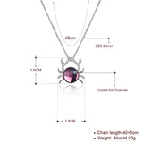 925 Silver Crystal Crab Pendant Lady Necklace