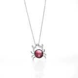 925 Silver Crystal Crab Pendant Lady Necklace