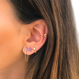 925 Silver Flower Zircon Stud Earrings Party Wedding Jewelry