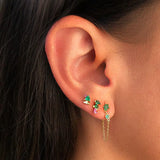 925 Silver Flower Zircon Stud Earrings Party Wedding Jewelry