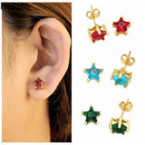 Vintage Stars Crystal Zircon Stud Earrings Wedding Jewelry