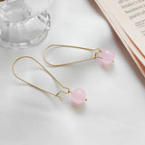 925 Silver Hoop Earrings With Rose Quartz Charms Birthday Gift