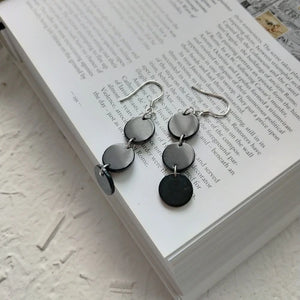 925 Silver Gemstone Earrings, Mothers Gift, Round Nickel Agate