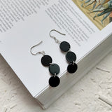 925 Silver Gemstone Earrings, Mothers Gift, Round Nickel Agate