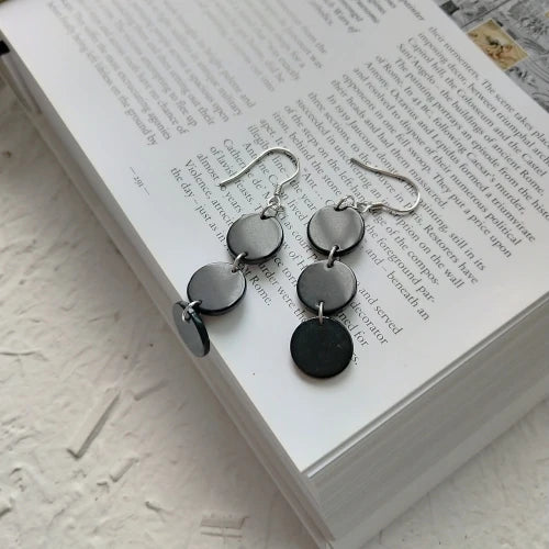925 Silver Gemstone Earrings, Mothers Gift, Round Nickel Agate