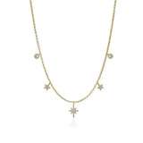 925 Silver Necklace Star Moon Lightning Zircon