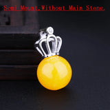 925 Silver Pendant Clasp 8-15mm Pearl or Round Bead Semi Mount Pendant