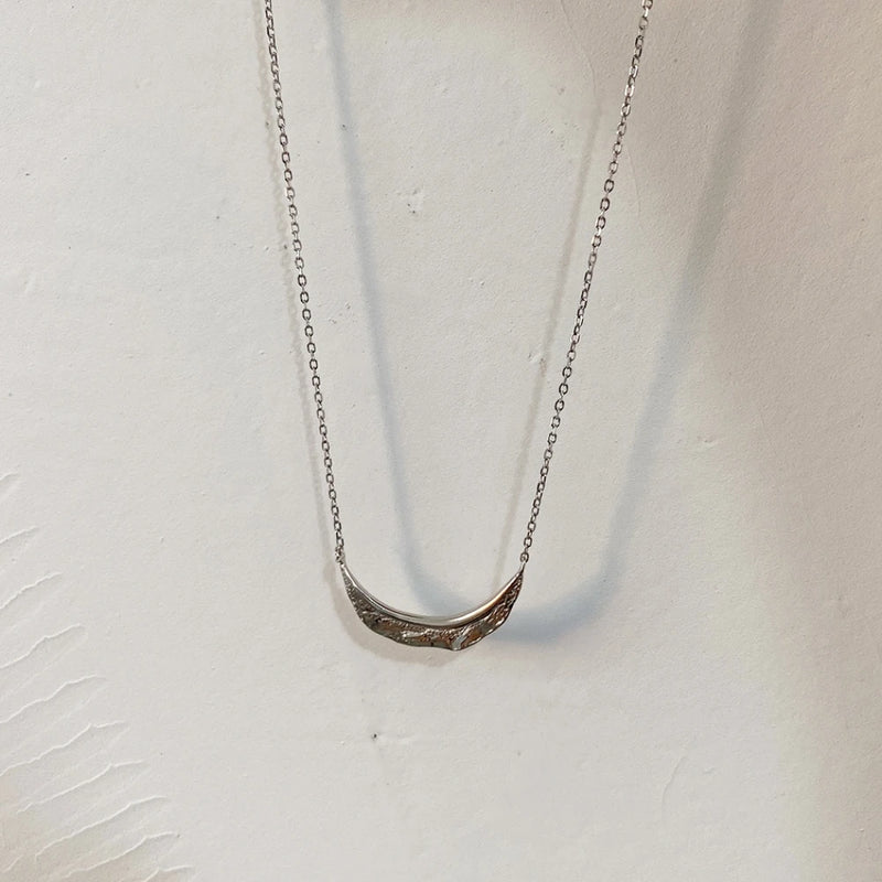925 Sterling Silver Leaves Pendant Sideway Leaf Necklace