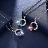 925 Silver Butterfly Pendant Necklaces Crystal CZ Lady Party Jewelry
