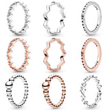 925 Sterling Silver Rose Crystal Heart Ring for Women