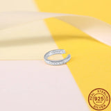 925 Silver CZ Stones Clip Earrings Non Pierced Female Ear Clip