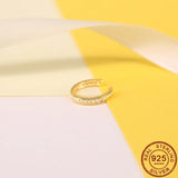 925 Silver CZ Stones Clip Earrings Non Pierced Female Ear Clip