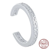 925 Silver CZ Stones Clip Earrings Non Pierced Female Ear Clip