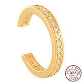 925 Silver CZ Stones Clip Earrings Non Pierced Female Ear Clip