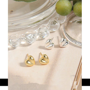 925 Silver Heart Stud Earrings Sweet Romantic Gift
