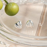 925 Silver Heart Stud Earrings Sweet Romantic Gift