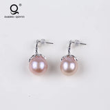 925 Sterling Silver Pearl Wedding Earrings